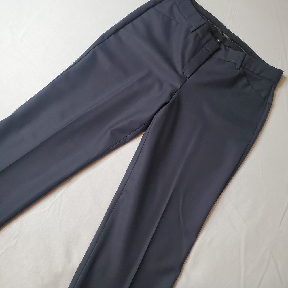 Theory Women's Size 6 Max 2 Urban Wool Flare Dress Pants Navy Blue
